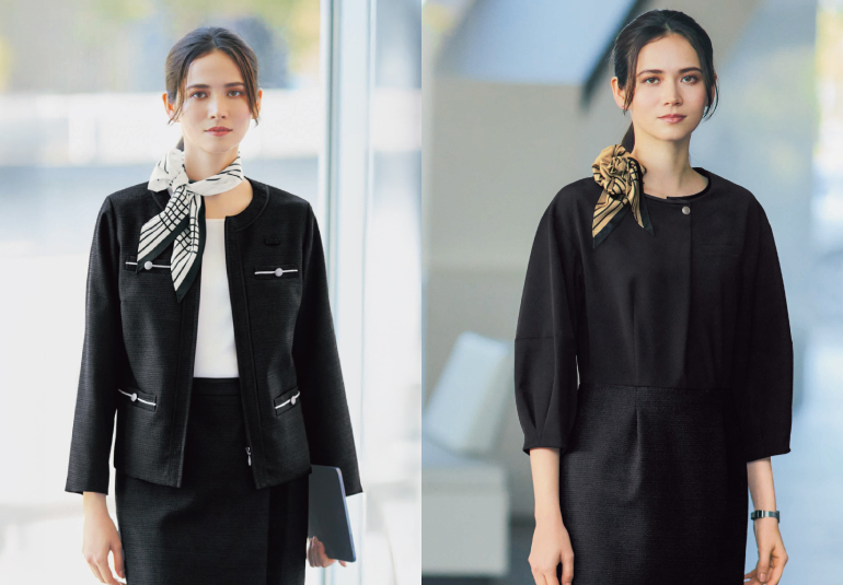 カーシーenjoy Noir　事務事務服 サスティナシャイニーツイード コーデ画像