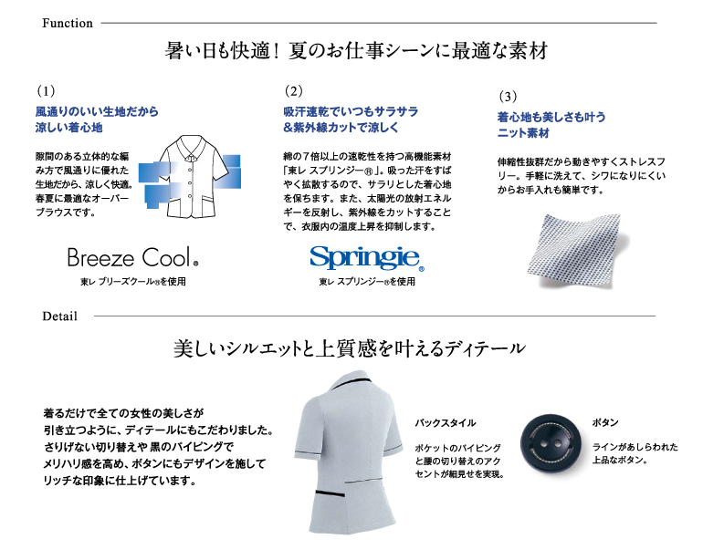 ピエ アイトス 事務服 ニットドットカルゼ 機能画像