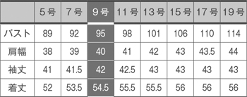 サイズ表