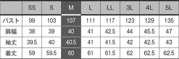 サイズ表