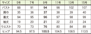サイズ表