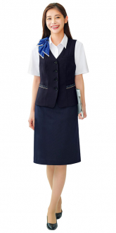 事務服カーシーカシマベスト+タイトスカート(ベストスーツ)