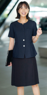 事務服カーシーカシマオーバーブラウス+Aラインスカート