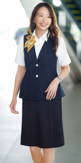 事務服カーシーカシマベスト+タイトスカート(ベストスーツ)