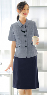 事務服カーシーカシマオーバーブラウス+Aラインスカート