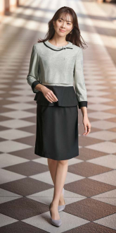 事務服グロウオーバーブラウス+タイトスカート