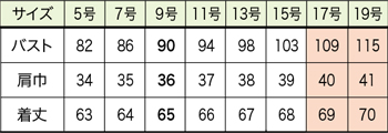 サイズ表