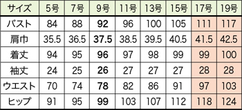 サイズ表