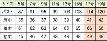 サイズ表