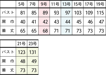 サイズ表