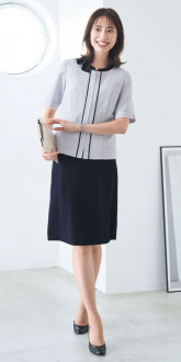 事務服カーシーカシマオーバーブラウス+Aラインスカート