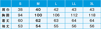 サイズ表