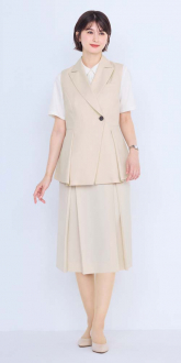 事務服ボンマックスベスト+プリーツスカート(ベストスーツ)
