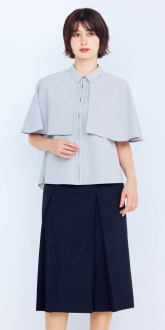 事務服ボンマックスオーバーブラウス+プリーツスカート
