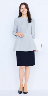事務服ボンマックスオーバーブラウス+タイトスカート