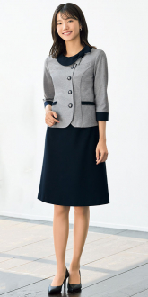 事務服アンジョアオーバーブラウス+Aラインスカート