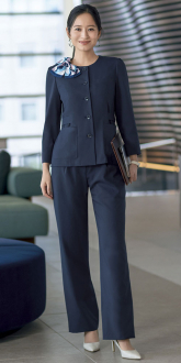 事務服セロリージャケット+パンツ(オフィススーツ)