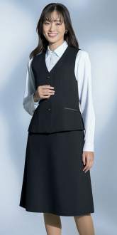 事務服セロリーベスト+Aラインスカート(ベストスーツ)