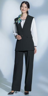 事務服セロリーベスト+パンツ(ベストスーツ)
