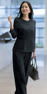 事務服セロリージャケット+パンツ(オフィススーツ)