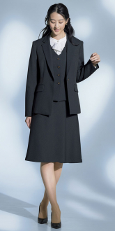 事務服セロリージャケット+Aラインスカート(オフィススーツ)