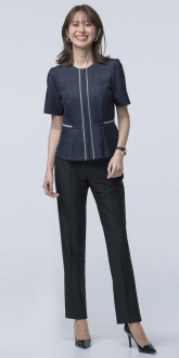 事務服セロリーオーバーブラウス+パンツ