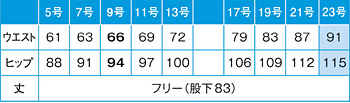 サイズ表