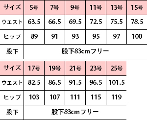 サイズ表