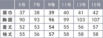 サイズ表