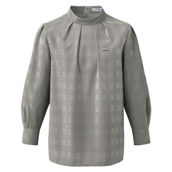 事務服カーシーカシマレディーススタンドカラーブラウス（八分袖）