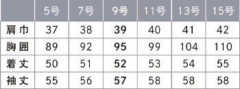 サイズ表