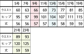 サイズ表