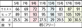 サイズ表