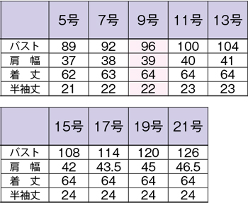 サイズ表