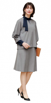 事務服ボンマックスオーバーブラウス+Aラインスカート