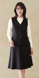 事務服ボンマックスベスト+フレアースカート(ベストスーツ)