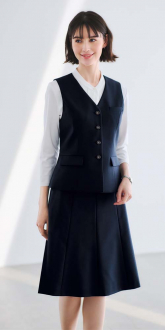事務服ボンマックスベスト+フレアースカート(ベストスーツ)