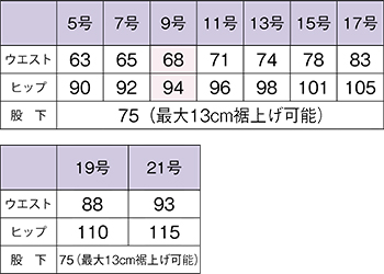 サイズ表