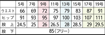 サイズ表