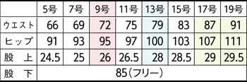 サイズ表