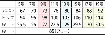 サイズ表