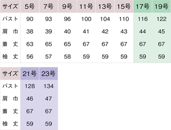 サイズ表