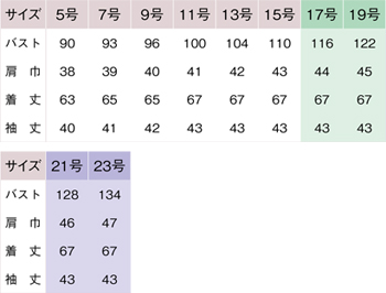 サイズ表