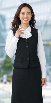事務服セロリーベスト+Aラインスカート(ベストスーツ)