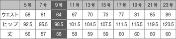 サイズ表
