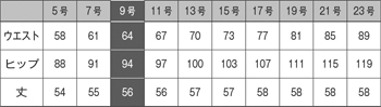 サイズ表