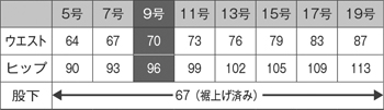 サイズ表