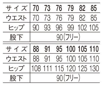 サイズ表