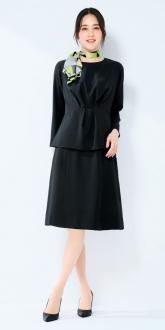 事務服ボンマックスオーバーブラウス+Aラインスカート