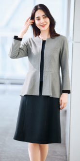 事務服ボンマックスオーバーブラウス+Aラインスカート